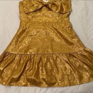 TCEC Gold Shimmer Dress with Bow